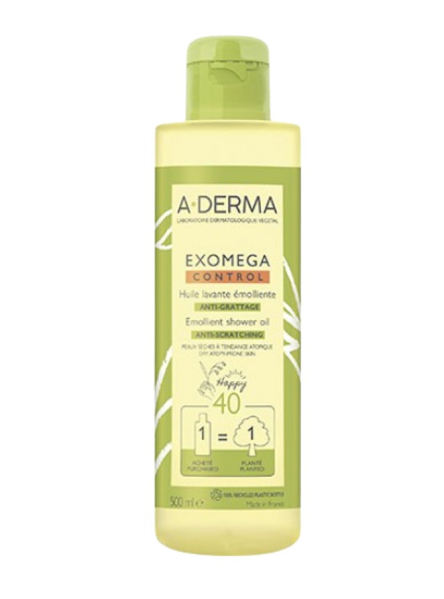 A-Derma Exomega Control Emollient Shower Oil Μαλακτικό Λάδι Καθαρισμού Προσώπου & Σώματος για Ατοπικό - Ξηρό Δέρμα 500ml