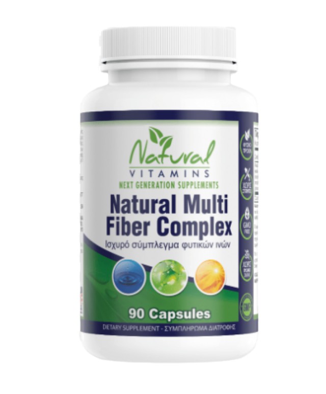 Natural Vitamins Natural Multi Fiber Complex Πολλαπλό Σύμπλεγμα Φυτικών Ινών 90 Κάψουλες