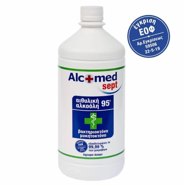 Alcofarm AlcoMed Sept Οινόπνευμα 95° Γεωργικής Προέλευσης 1000ml