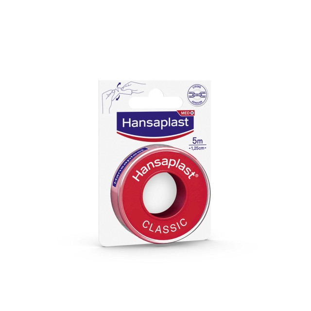 Hansaplast Αυτοκόλλητη Επιδεσμική Ταινία Classic 1,25cm x 5m 1 Τεμάχιο