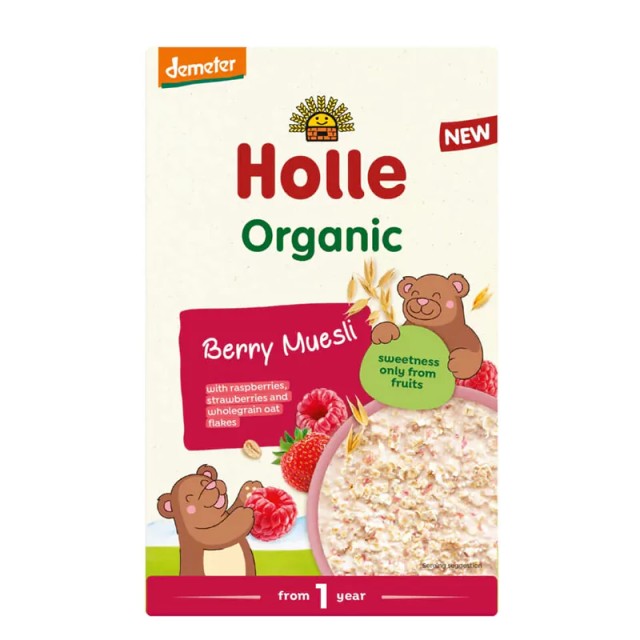 Holle Berry Muesli με Βρώμη, Ντίνκελ, Βατόμουρο και Φράουλα από 1 Έτου …
