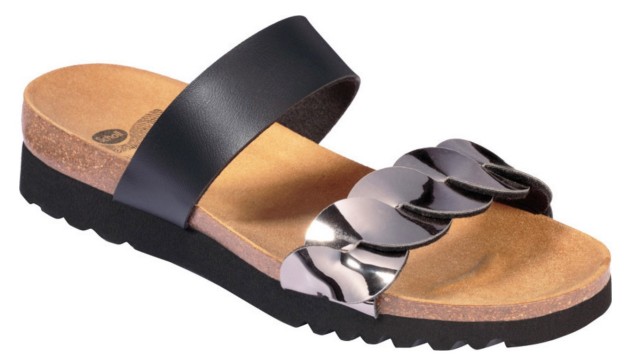 Scholl Jada Ανατομικό Σανδάλι Black/Pewter [F274301140]