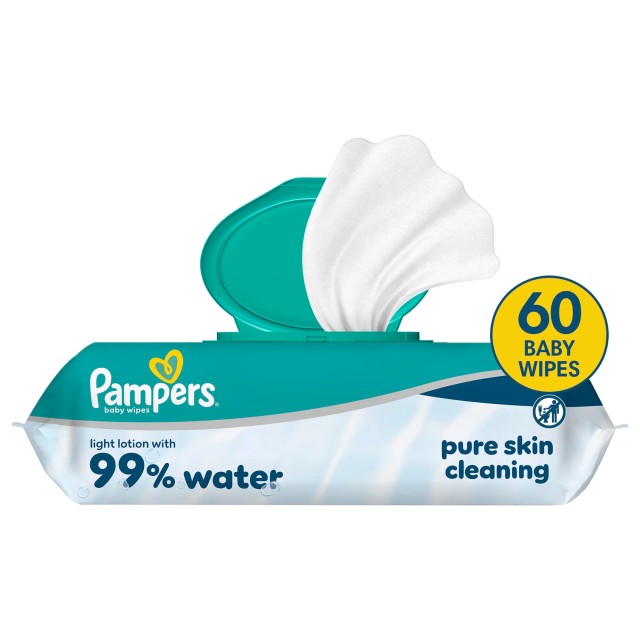 Pampers 99% Water Μωρομάντηλα με Ήπια Λοσιόν & 99% Νερό με Καπάκι 60 Τ … Pampers 99% Water Μωρομάντηλα με Ήπια Λοσιόν & 99% Νερό με Καπάκι 60 Τ …