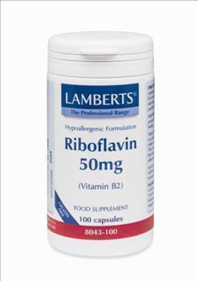 Lamberts B-2 Riboflavin 50mg Ριβοφλαβίνη Για Την Υγεία Ματιών, Μαλλιών &hellip;