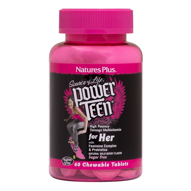 Natures Plus Power Teen For Her Πολυβιταμίνη για Έφηβες 60 Μασώμενες Τ … Natures Plus Power Teen For Her Πολυβιταμίνη για Έφηβες 60 Μασώμενες Τ …