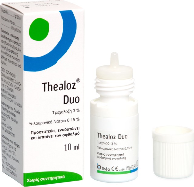Thea Thealoz Duo Οφθαλμικές Σταγόνες Υποκατάστατο Δακρύων με Υαλουρονικό Οξύ για την Ξηροφθαλμία 10ml