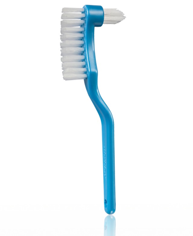 Jordan Clinic Denture Brush Βούρτσα Δύο Κεφαλών για Τεχνητές Οδοντοστοιχίες 1 Τεμάχιο