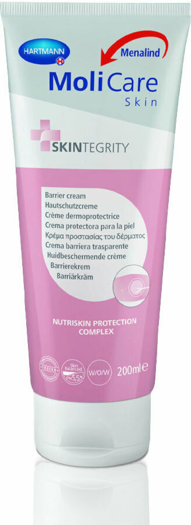 Hartmann MoliCare Skin Barrier Cream Διάφανη Κρέμα Προστασίας Χωρίς Οξείδιο Ψευδαργύρου 200ml
