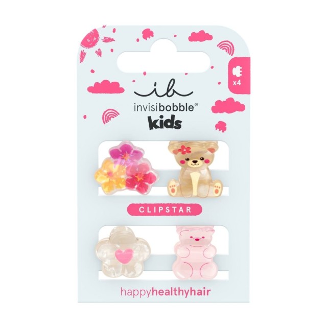 Invisibobble Clipstar Kids Bearly Bloomed Global Παιδικά Κλιπ Αρκουδάκ &hellip;
