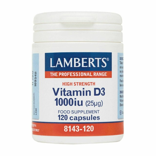 Lamberts Vitamin D3 1000iu/25μg Συμπλήρωμα Διατροφής για τα Οστά, Δόντ …