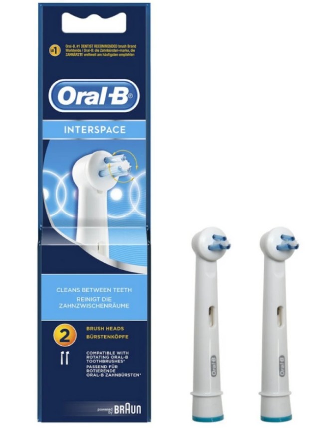 Oral B Interspace Ανταλλακτικές Κεφαλές Ηλεκτρικής Οδοντόβουρτσας 2 Τεμάχια