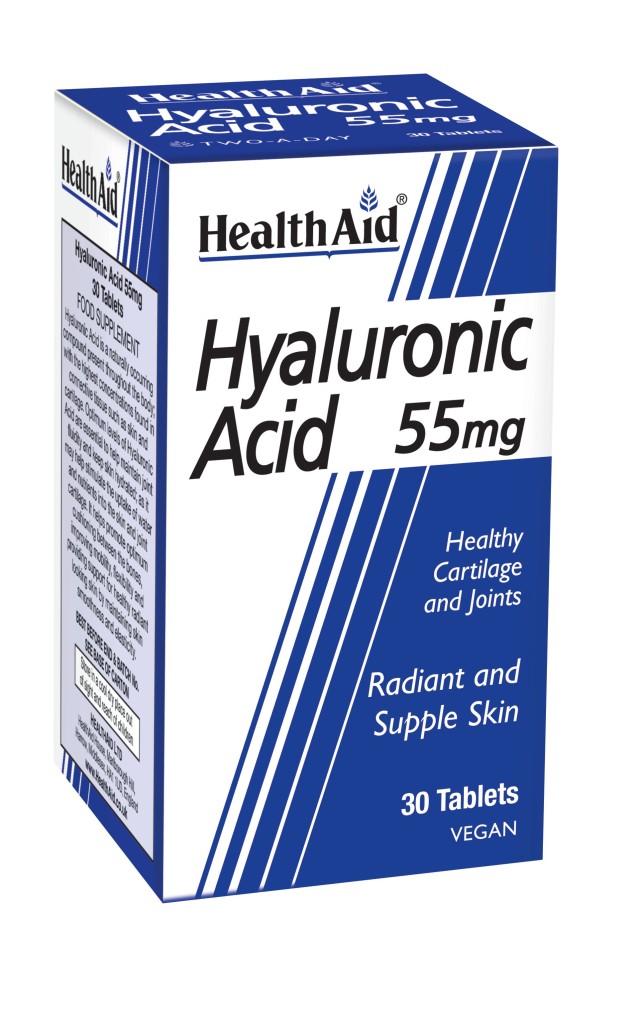 Health Aid Hyaluronic Acid 55mg Συμπλήρωμα Διατροφής με Υαλουρονικό Οξύ για Υγιές Δέρμα & Αρθρώσεις 30 Ταμπλέτες