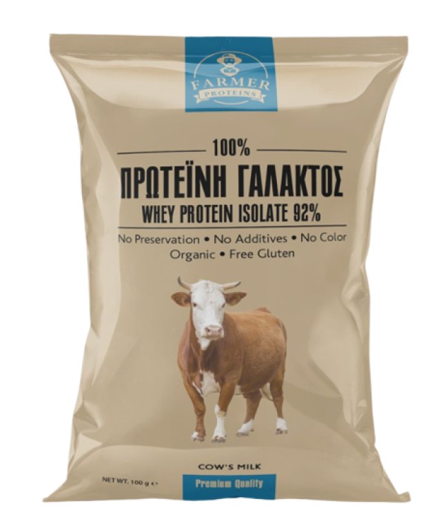 Farmer Proteins Whey Protein 92% Πρωτεΐνη Γάλακτος Cow's Milk 100gr
