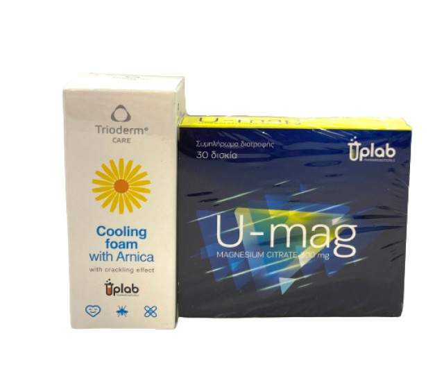 Uplab PROMO U-mag Magnesium Citrate 300mg Συμπλήρωμα Διατροφής με Μαγνήσιο 30 Δισκία - Arnica Cooling Foam Ψυχρός Αφρός Άρνικας Κατάλληλος για Πληγές & Μώλωπες 35ml