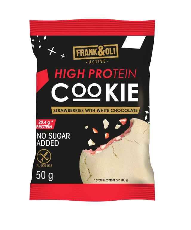 Frank & Oli High Protein Cookie Strawberry With White Chocolate Μπισκό &hellip;
