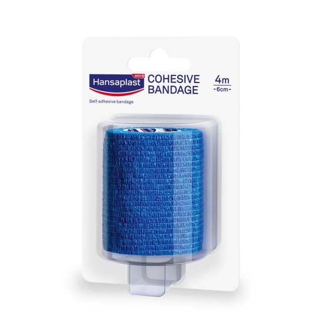 Hansaplast Cohesive Bandage Μπλε Αυτοκόλλητος Επίδεσμος 6cm x 4m 1 Τεμάχιο