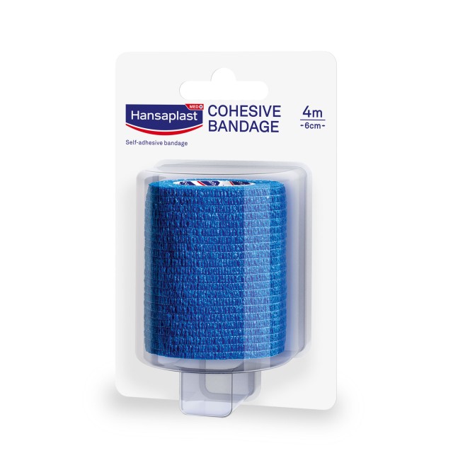 Hansaplast Cohesive Bandage Μπλε Αυτοκόλλητος Επίδεσμος 6cm x 4m 1 Τεμ &hellip;