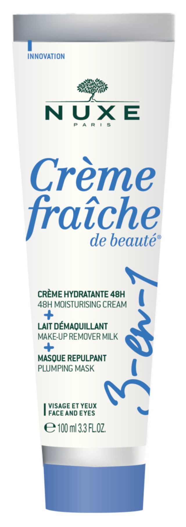 Nuxe Crème Fraiche De Beauté® 3 in 1 Προϊόν 48ωρη Ενυδατική Κρέμα + Γαλάκτωμα Ντεμακιγιάζ + Μάσκα Επαναπύκνωσης 100ml