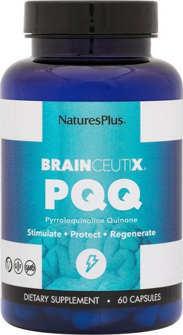 Natures Plus Brain Ceutix PQQ Συμπλήρωμα για την Σωστή Λειτουργία των Εγκεφαλικών Κυττάρων 60 Κάψουλες