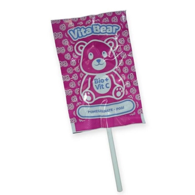 Meke Vita Bear Βιολογικό Γλειφιτζούρι με Βιταμίνη C Γεύση Ρόδι 1 Τεμάχ …