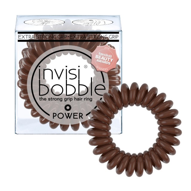 Invisibobble Power Pretzel Brown Λαστιχάκι Μαλλιών Καφέ 3 Τεμάχια