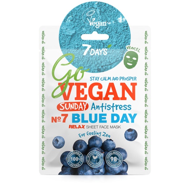 7Days Vegan Blue Day Face Sheet Mask Μάσκα Προσώπου για Φωτεινότητα & … 7Days Vegan Blue Day Face Sheet Mask Μάσκα Προσώπου για Φωτεινότητα & …