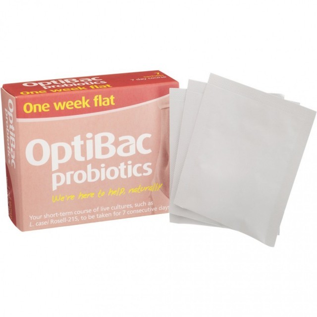Optibac Probiotics One Week Flat for Flat Belly 28 Sachets for 4 Weeks