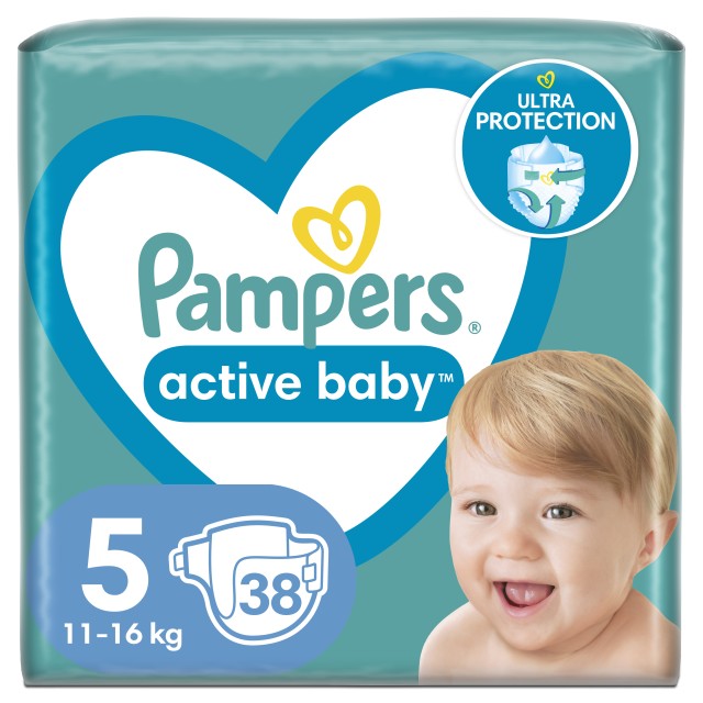 Pampers Active Baby Μέγεθος 5 [11-16kg] 38 Πάνες