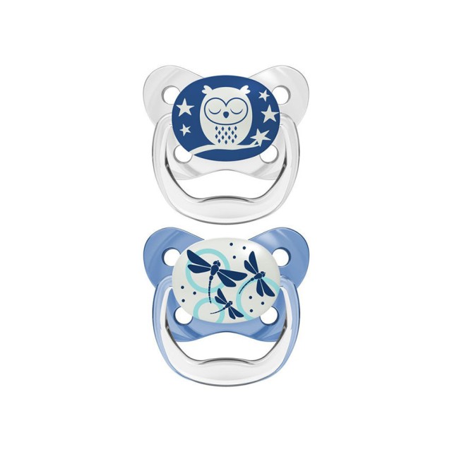 Dr Browns PreVent Ορθοδοντική Πιπίλα Σιλικόνης Νυκτός για 0-6m Αγόρι 2 …