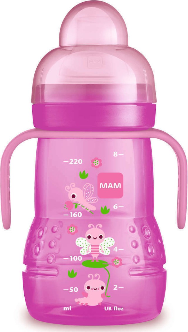 Mam Trainer Πλαστικό Μπιμπερό Μετάβασης σε Ποτηράκι 6m+ Χρώμα:Ροζ 220m &hellip;