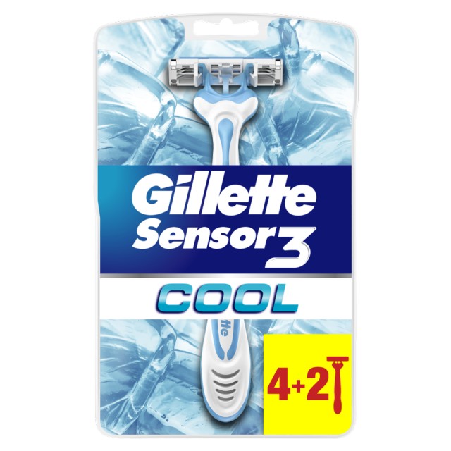 Gillette Sensor 3 Cool - Ανδρικά Ξυραφάκια Μιας Χρήσης  (4+2δωρο) Τεμά …