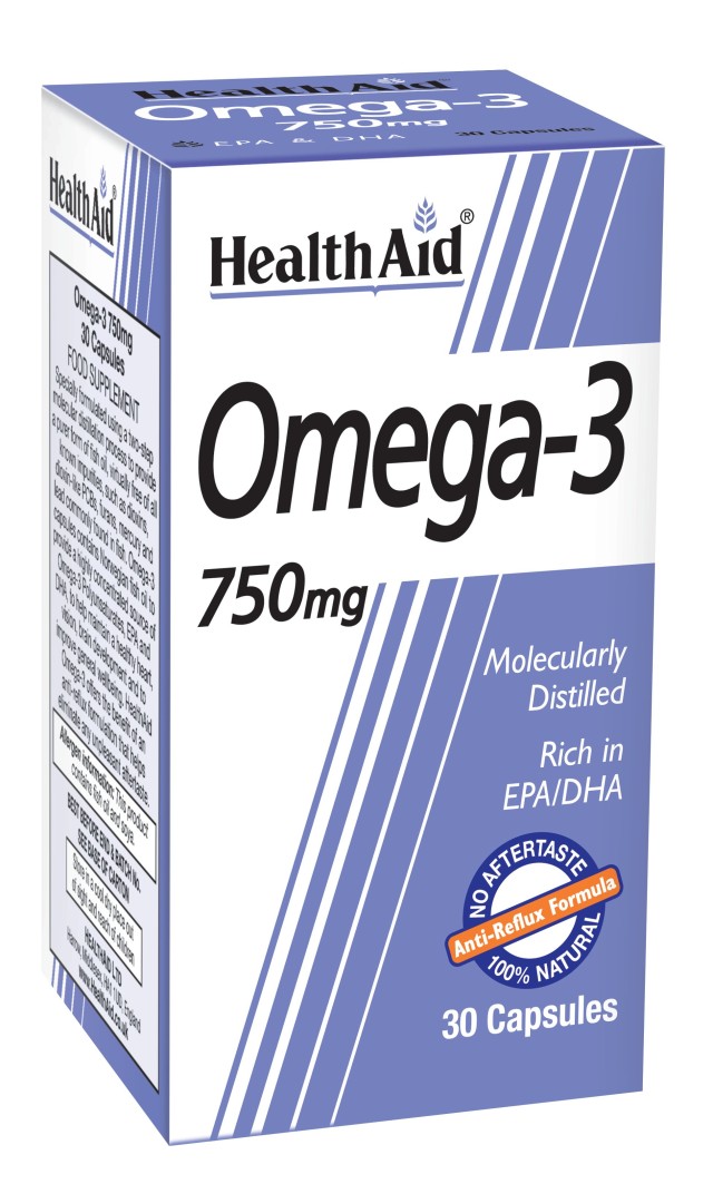 Health Aid Omega 3 750mg Συμπλήρωμα Διατροφής με Ω3 Λιπαρά Οξέα για Υγ … Health Aid Omega 3 750mg Συμπλήρωμα Διατροφής με Ω3 Λιπαρά Οξέα για Υγ …