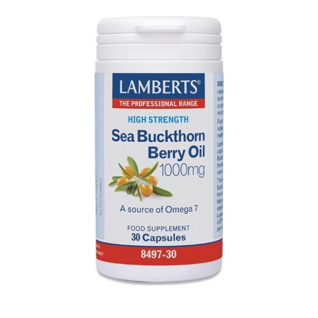 Lamberts Sea Buckthorn Berry Oil 1000mg Συμπλήρωμα Ιπποφαές για την Ενίσχυση του Ανοσοποιητικού και την Ενέργεια του Οργανισμού 30 Κάψουλες