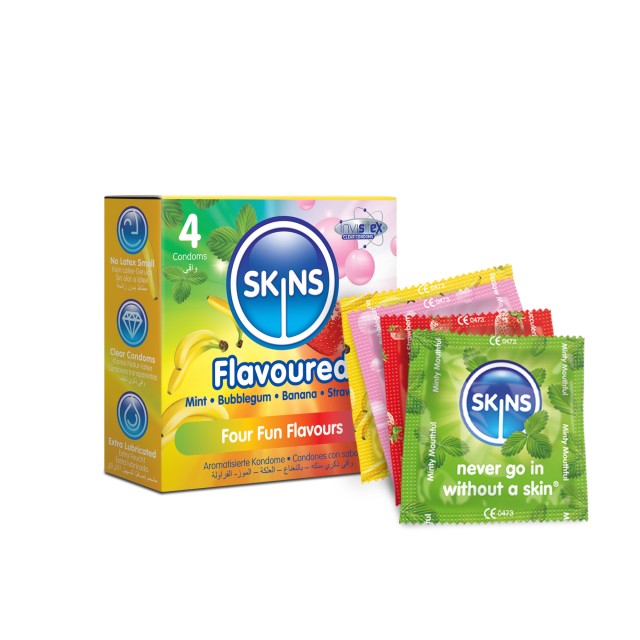 Skins Multi Flavoured Condoms Προφυλακτικά σε 4 Γεύσεις 4 Τεμάχια Skins Multi Flavoured Condoms Προφυλακτικά σε 4 Γεύσεις 4 Τεμάχια