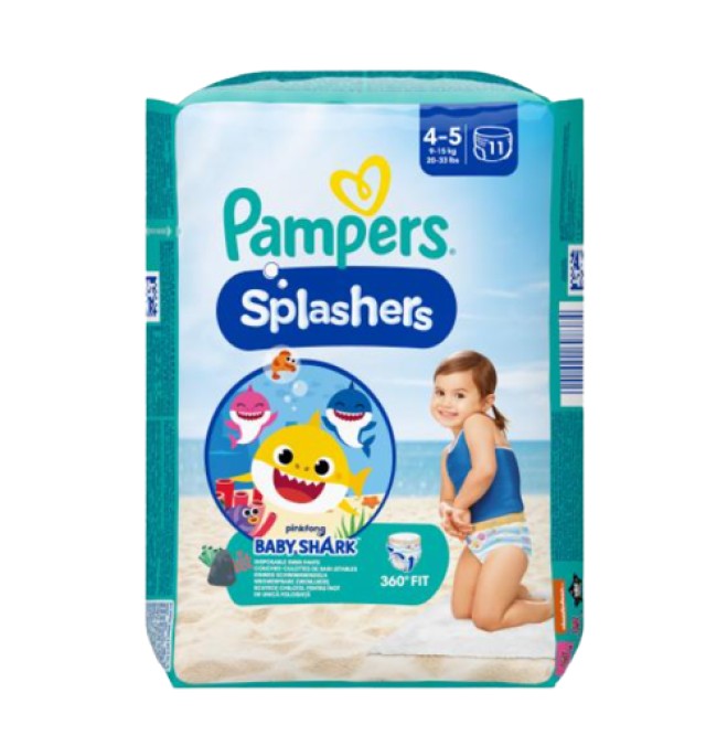 Pampers Splashers Baby Shark Μέγεθος 4-5 [9-15kg] 11 Πάνες
