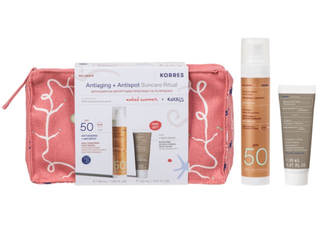 Korres PROMO Red Grape SPF50 Κόκκινο Σταφύλι Αντηλιακή Κρέμα Προσώπου 50ml & ΔΩΡΟ Black Pine Μαύρη Πεύκη 4D Κρέμα Ημέρας Σύσφιγξη + Lifting 20ml & Νεσεσέρ Korres PROMO Red Grape SPF50 Κόκκινο Σταφύλι Αντηλιακή Κρέμα Προσώπου …