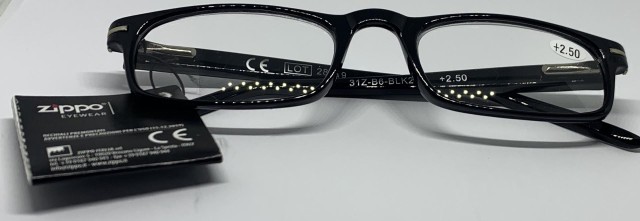 Zippo Γυαλιά Πρεσβυωπίας Κοκάλινα Χρώμα:Μαύρο [31Z-B6-BLK250] +2.50