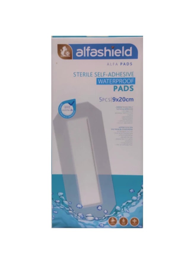 Alfashield Sterile Waterproof Pads 9x20 Αποστειρωμένα Αυτοκόλλητα Αδιά &hellip;