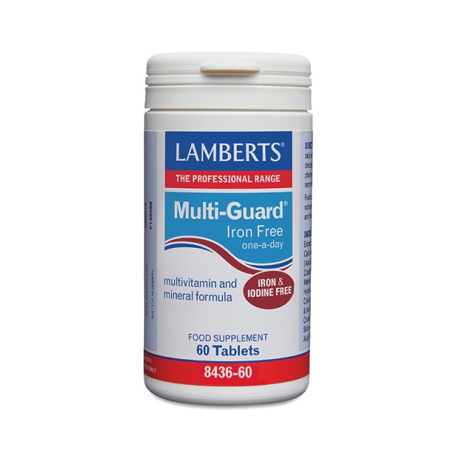 Lamberts Multi Guard Iron Free Πολυβιταμίνη για την Ενίσχυση του Ανοσοποιητικού Συστήματος, Ενέργεια και Τόνωση 60 Ταμπλέτες
