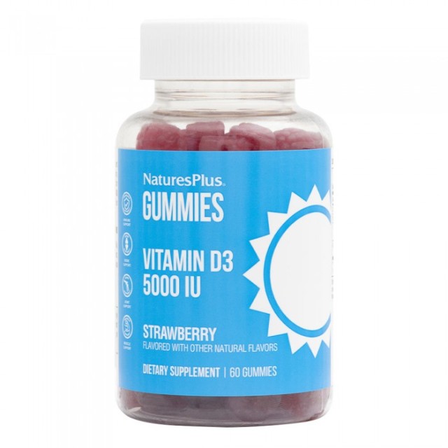 Nature's Plus Vitamin D3 Natural 5000IU για το Ανοσοποιητικό Σύστημα με Γεύση Μούρων 60 Ζελεδάκια