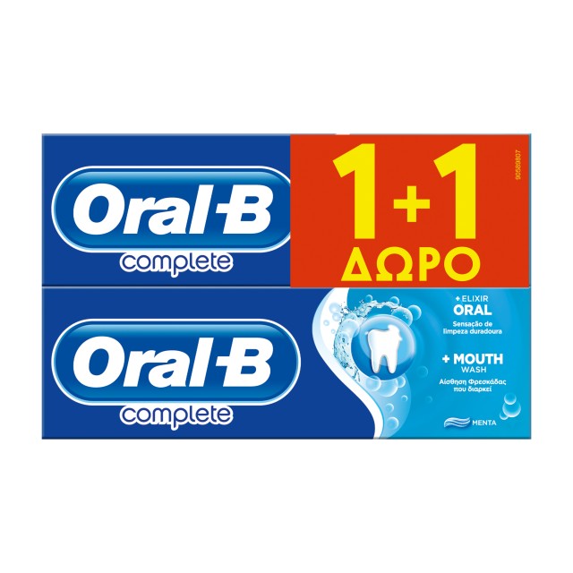 Oral B Complete Plus Οδοντόκρεμα & Στοματικό Διάλυμα με Γεύση Δυόσμο 2x75ml