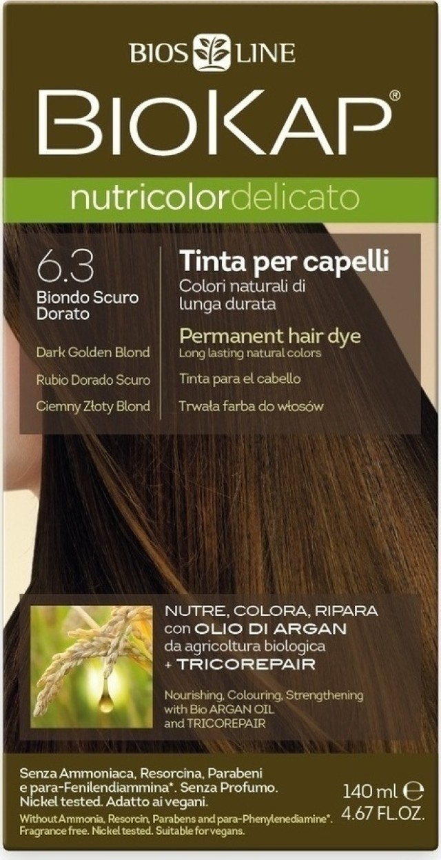 Biokap Nutricolor Delicato No6.3 Dark Golden Blond Βαφή Μαλλιών Ξανθό …