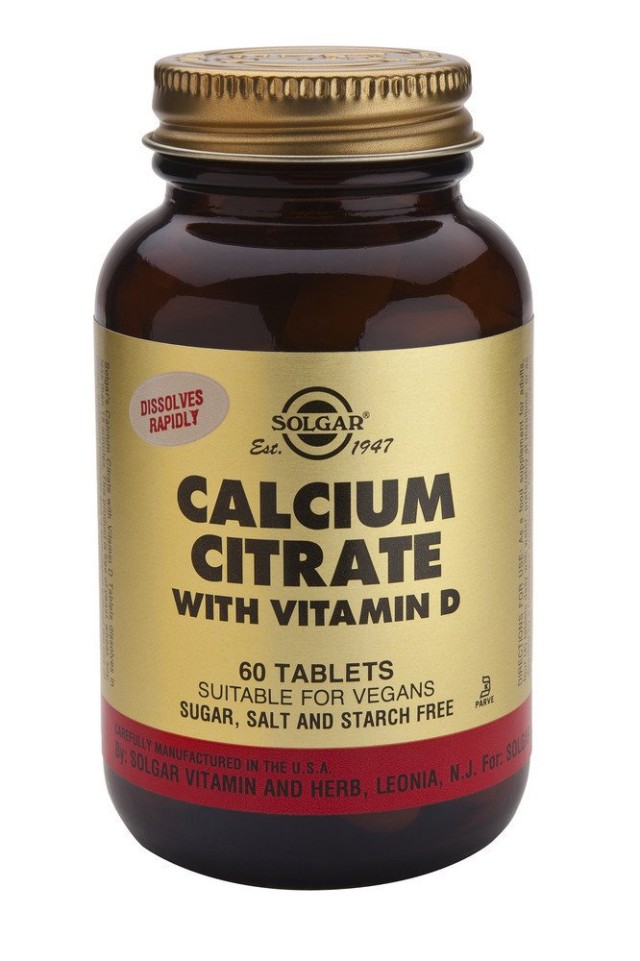 Solgar Calcium Citrate with Vitamin D3 Συμπλήρωμα Διατροφής Ασβεστίου …