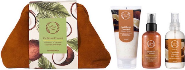Fresh Line PROMO Caribbean Coconut Shower Scrub Σώματος 150ml & Ξηρό Λ …