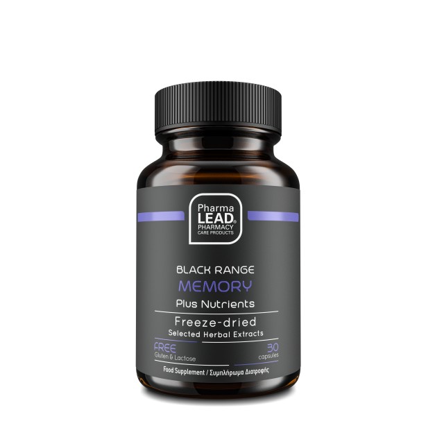 PharmaLead Black Range Memory Plus Nutrients για την Βελτίωση της Μνήμης & Πνευματική Διαύγεια 30 Φυτικές Κάψουλες
