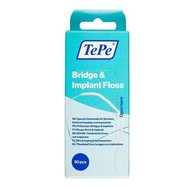 TePe Bridge & Implant Floss Οδοντικό Νήμα 30 Τεμάχια
