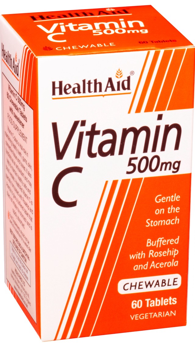 HEALTH AID Vitamin C 500mg Chewable Orange Flavour tablets 60s