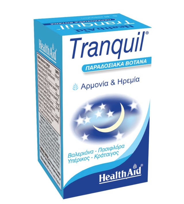 Health Aid Tranquil Συμπλήρωμα Διατροφής με Βαλεριάνα, Κράταιγο, Πασιφ …
