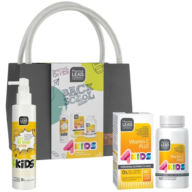 PharmaLead PROMO 4 Kids Lice no More Αντιφθειρική Λοσιόν 125ml - Vitamin C Plus Συμπλήρωμα Διατροφής για Παιδιά με Γεύση Πορτοκάλι 60 Ζελεδάκια - Ισοθερμικό Τσαντάκι