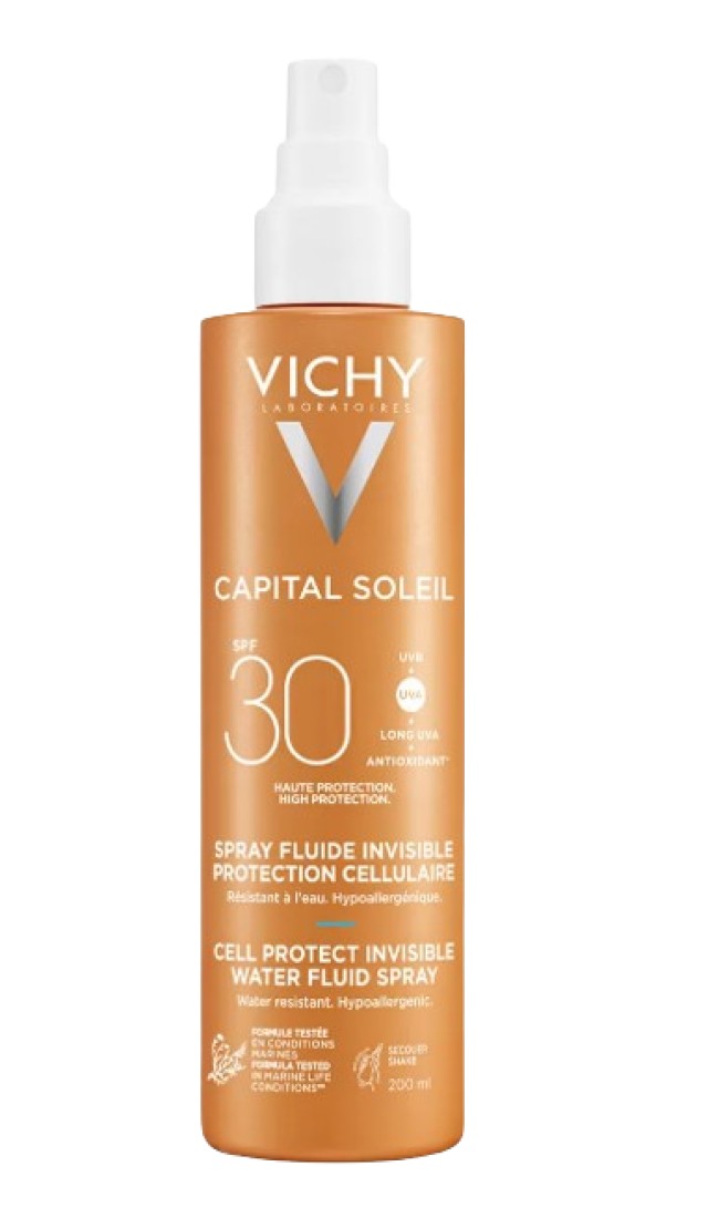 Vichy Capital Soleil Water Fluid Spray SPF30 Αντηλιακό Γαλάκτωμα για Πρόσωπο και Σώμα 200ml
